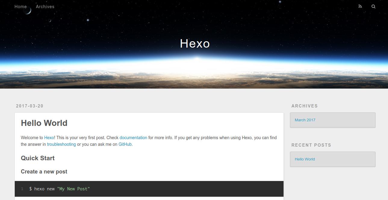 使用hexo搭建自己的blog
