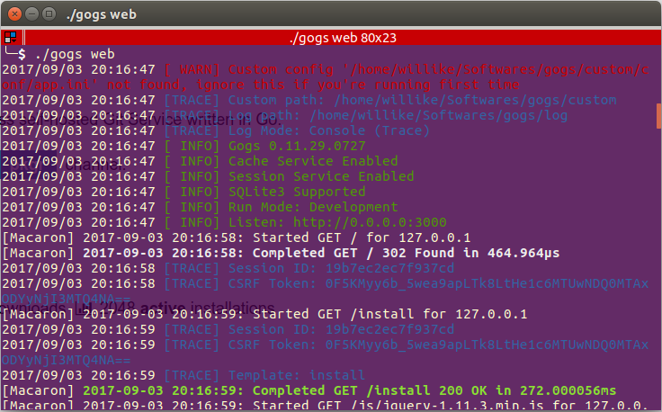 ubuntu 使用gogs搭建本地git服务器