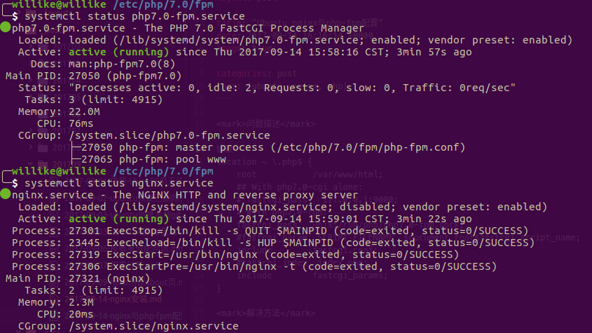 Ubuntu nginx与php-fpm配置, 无法解析php文件