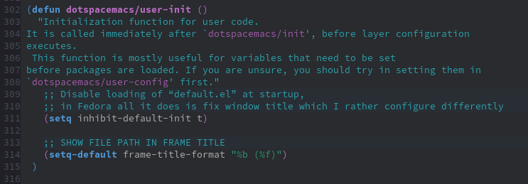 spacemacs 如何在顶部标题栏显示文件路径